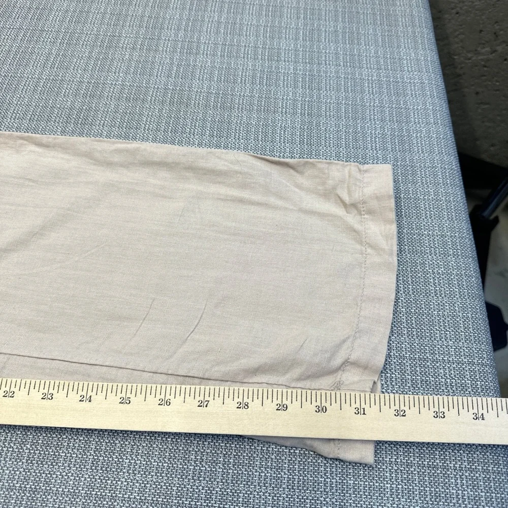 Coastal Linen Blend Pants Womens 8 Beige‎ Drawstring Euro Resort Vacation Travel